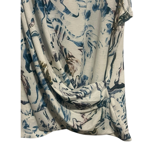 Calia Sleeveless Wrap Front Blouse Womens Size XL White Multi Color Moss Print - Picture 5 of 10